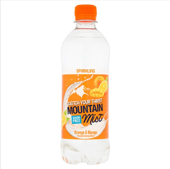 Mountain Mist Orange & Mango Flavoured Sparkling Spring Water 500ml x12