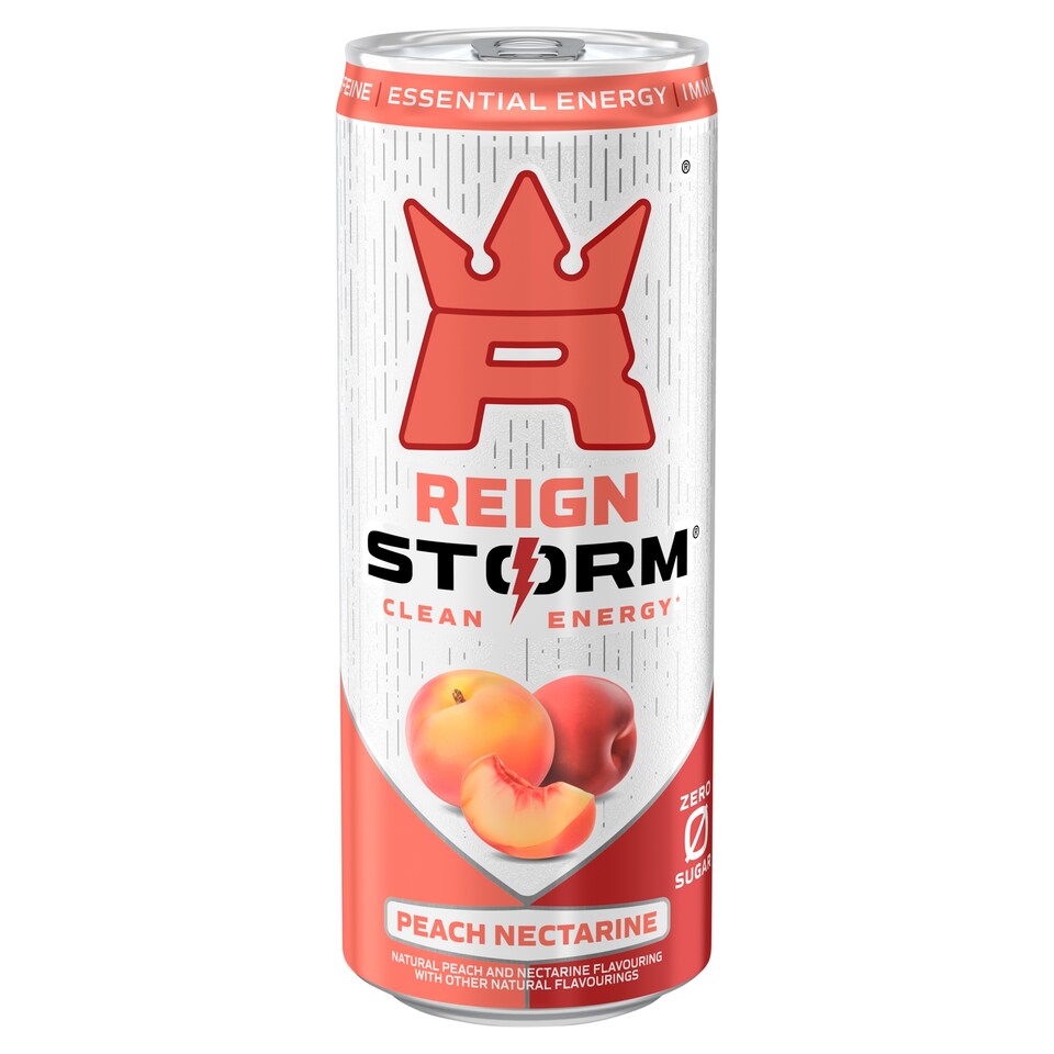 Reign Storm Peach Nectarine Clean Energy Drink 12 x 355ml
