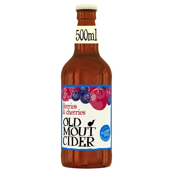 Old Mout Cider Berries & Cherries 0.0% Alcohol Free Bottle 12 X 500ml