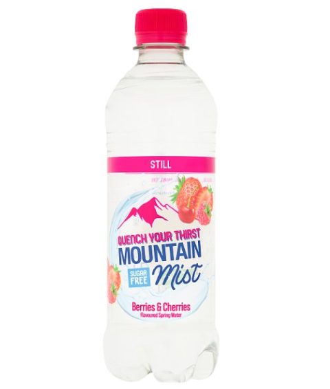 Mountain Mist Berries & Cherries Flavoured Still Spring Water 500ml x12