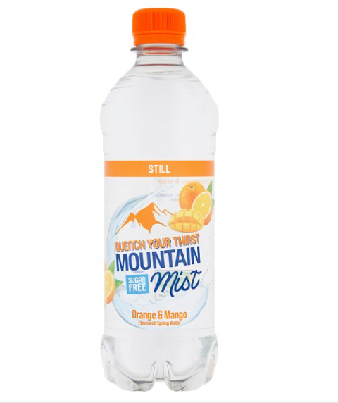 Mountain Mist Orange & Mango Flavoured Still Spring Water 500ml x12