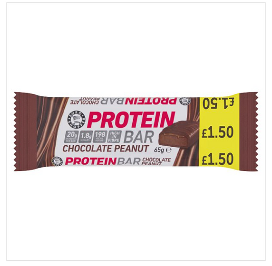 Euro Shopper Chocolate Peanut Protein Bar 65g x12