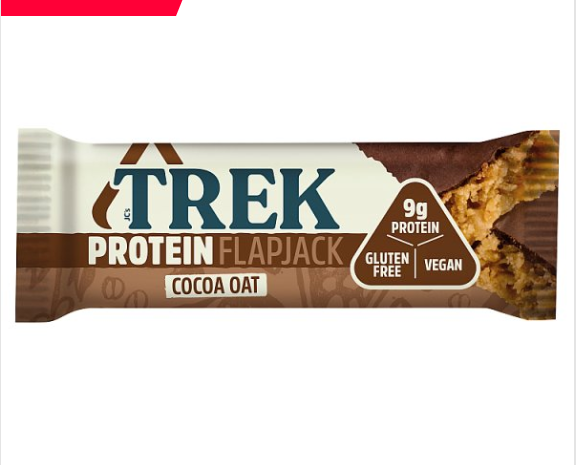 TREK Cocoa Oat Protein Flapjack Chocolate Flavour Topped 50g x16