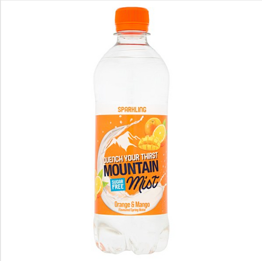 Mountain Mist Orange & Mango Flavoured Sparkling Spring Water 500ml x12