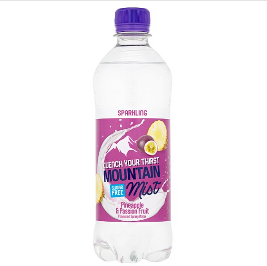 Mountain Mist Pineapple & Passion Fruit Flavoured Sparkling Spring Water 500ml x12