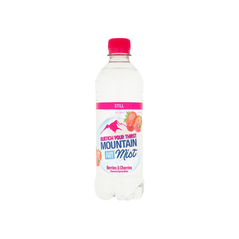 Mountain Mist Berries & Cherries Flavoured Still Spring Water 500ml x12