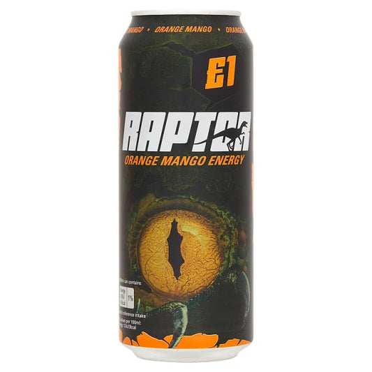 Raptor Orange Mango Energy 500ml x 12